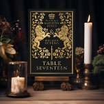 Black Royal Medieval Lion Wedding  Table Number<br><div class="desc">Celebrate your special day with this Royal Medieval Lion Wedding design. The design on the back of the invite is NOT real gold foil. Items are printed exactly as they appear on your screen when you add to the cart, so personalize and add each table number that you need to...</div>