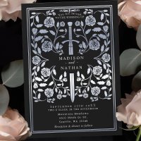 Black Royal Medieval Silver Sword Wedding