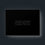 Black RSVP Return Address Envelope<br><div class="desc">Return address,  rsvp envelope. Envelope color,  shown in black,  can be customized. Envelope features,  elegant watercolor gilded moon phases on back flap and inside lining.</div>
