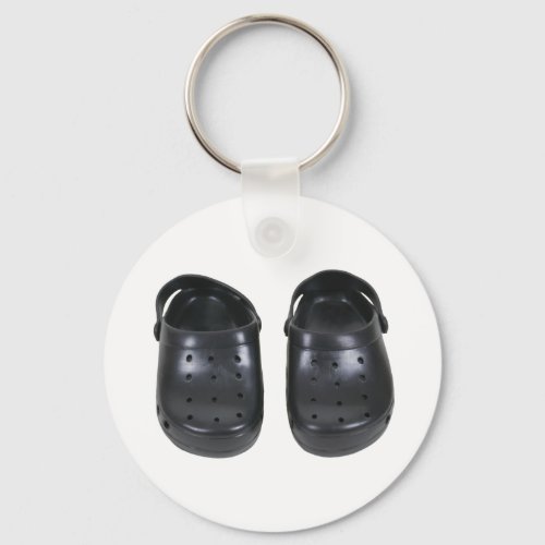 Black rubber clogs keychain