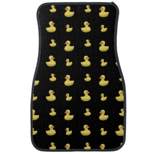 Black rubber duck pattern car floor mat