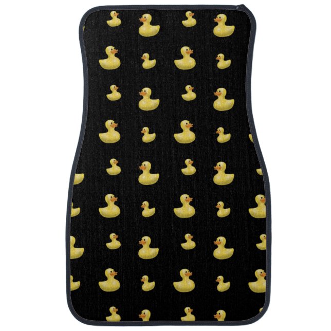 Black rubber duck pattern car floor mat (Front)