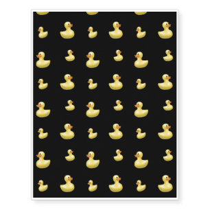 Black rubber duck pattern temporary tattoos