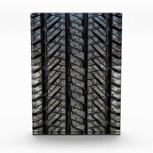 Black Rubber Tire Thread Texture Design Acrylic Award