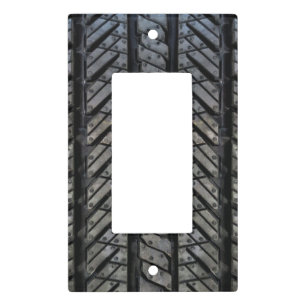 Black Rubber Tire Thread Texture Design Light Switch Cover