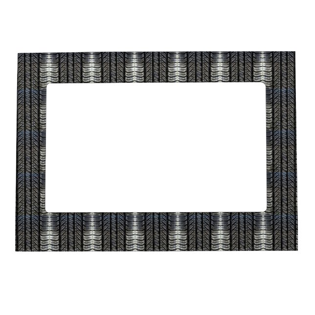 Black Rubber Tire Thread Texture Design Magnetic Frame (Front)
