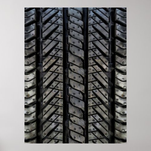 Black Rubber Tire Thread Texture Design Poster