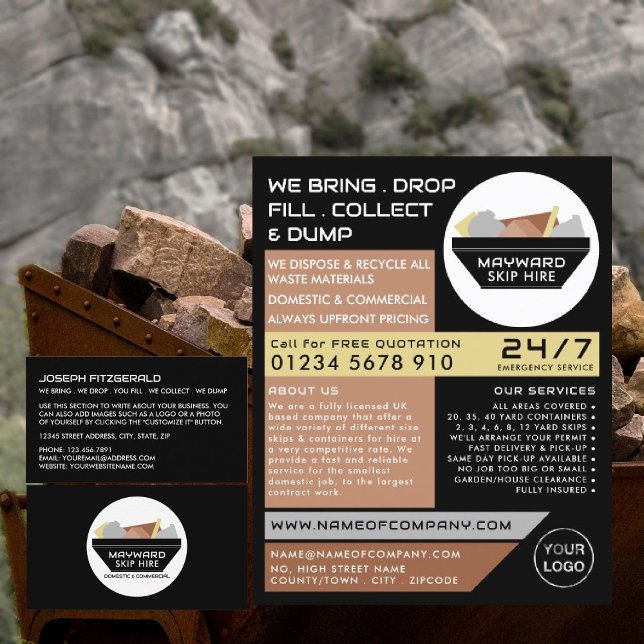 Black Rubbish Skip, Skip/Dumpster Company Flyer (Creator Uploaded)