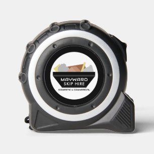 Black Rubbish Skip, Skip/Dumpster Company Tape Measure