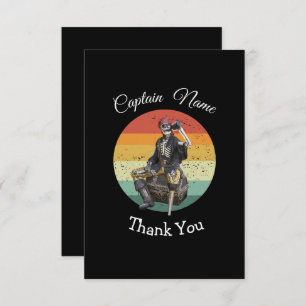Black Rum Skeleton Party Pirate Thank You Card