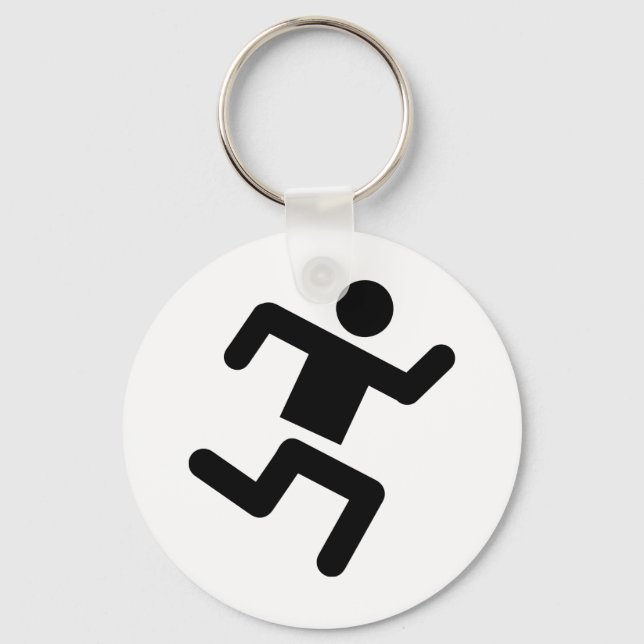 black runner athletics sprinter run keychain (Front)