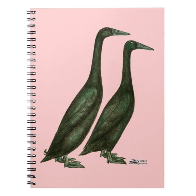Black Runner Ducks Notebook (Front)