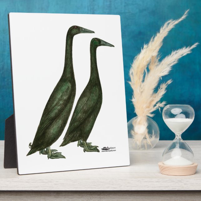 Black Runner Ducks Plaque (Side)
