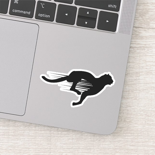 Black Running Jaquar Contour Sticker (Detail)
