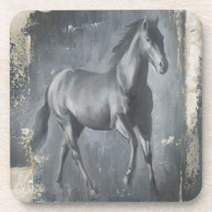 Black Running Stallion Beverage Coaster