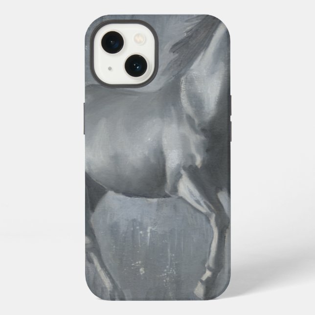 Black Running Stallion Iphone Case (Back)