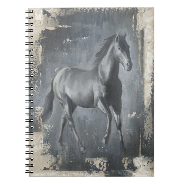 Black Running Stallion Notebook (Front)