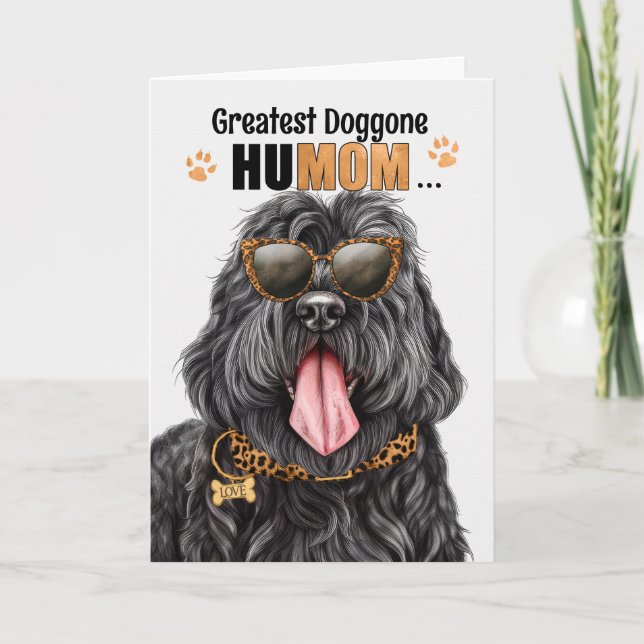 Black Russian Dog Greatest HuMOM Mother's Day Holiday Card (Front)