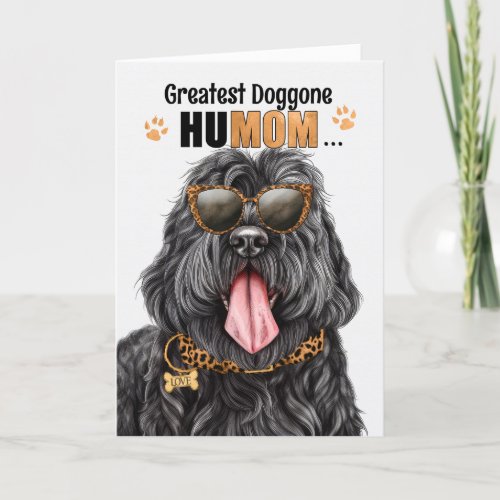 Black Russian Dog Greatest HuMOM Mothers Day Holiday Card