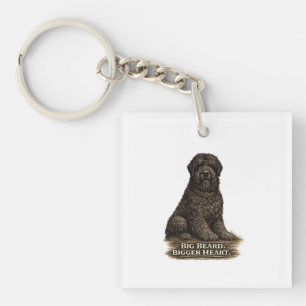 Black Russian Terrier – Big Beard Bigger Heart Keychain