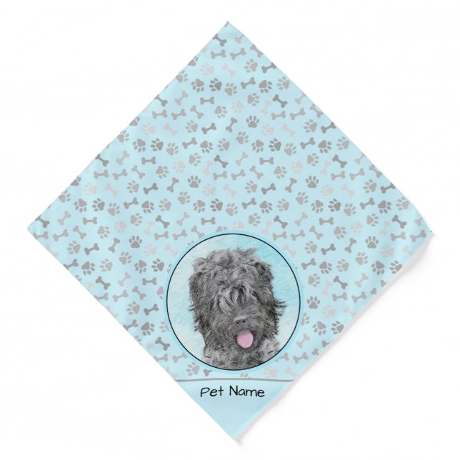 Black Russian Terrier BRT RBT Painting Pet Dog Art Bandana (Front)