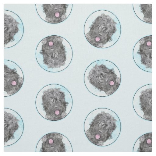 Black Russian Terrier BRT RBT Painting Pet Dog Art Fabric