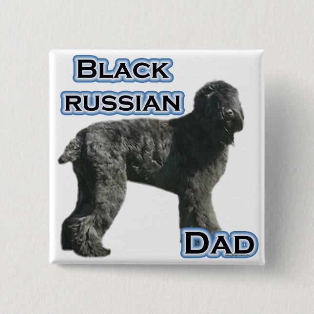 Black Russian Terrier Dad 4 Pinback Button (Front)