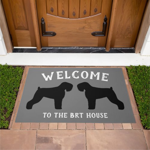 Black Russian Terrier Dog Breed Silhouettes Custom Doormat