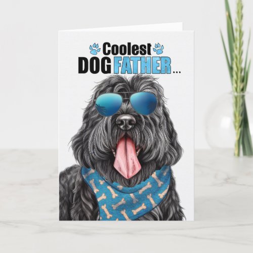 Black Russian Terrier Dog Coolest Dad Fathers Day Holiday Card