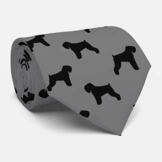 Black Russian Terrier Dog Silhouettes Pattern Neck Tie