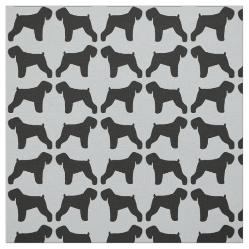 Black Russian Terrier Dog Silhouettes Patterned Fabric