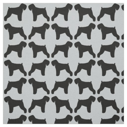Black Russian Terrier Dog Silhouettes Patterned Fabric