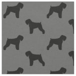 Black Russian Terrier Dog Silhouettes Patterned Fabric