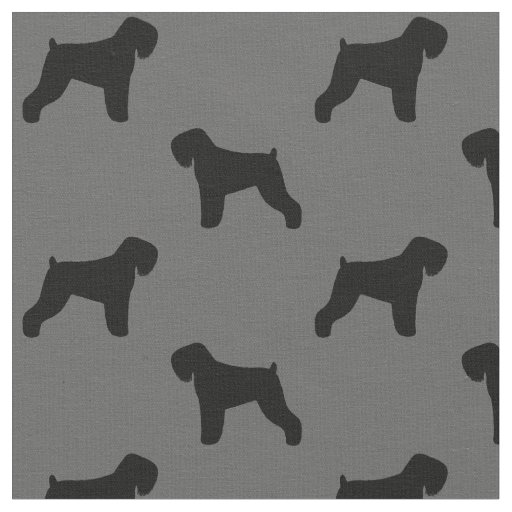 Black Russian Terrier Dog Silhouettes Patterned Fabric
