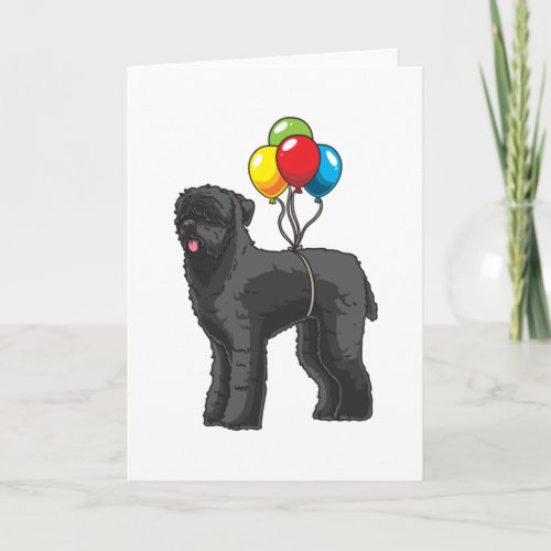 Black Russian Terrier Dog with ballons Card