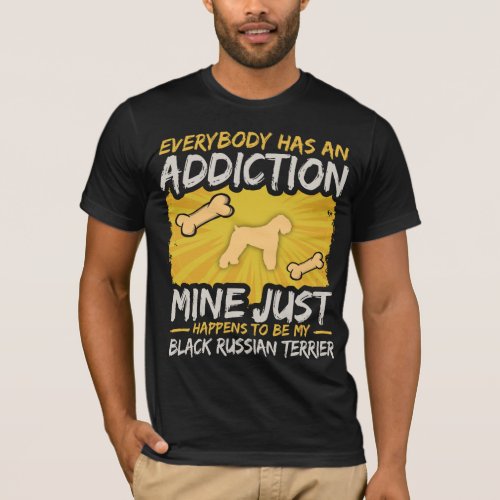 Black Russian Terrier Funny Dog Addiction T_Shirt