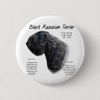 Black Russian Terrier History Design Pinback Button