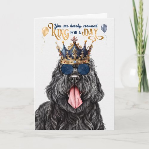 Black Russian Terrier King for a Day Birthday Card