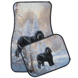 Black Russian Terrier Let It Snow Christmas Car Floor Mat