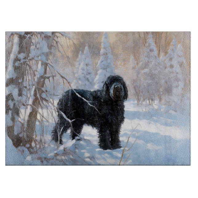 Black Russian Terrier Let It Snow Christmas  Cutting Board (Front)