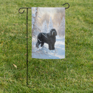 Black Russian Terrier Let It Snow Christmas  Garden Flag