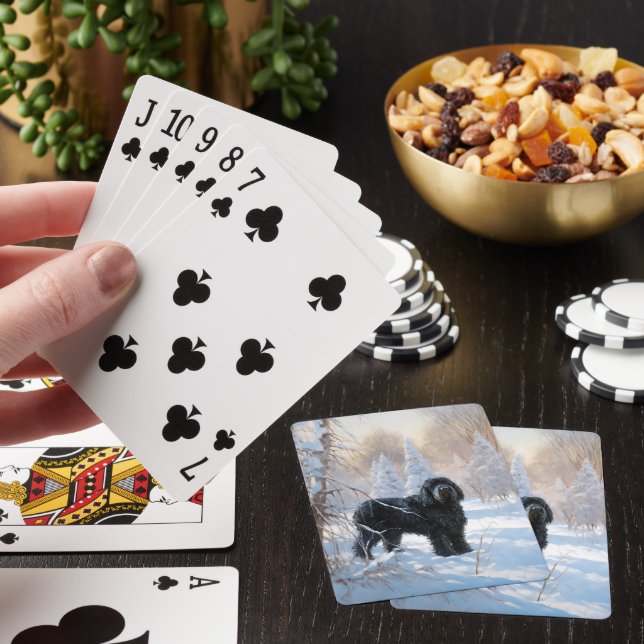 Black Russian Terrier Let It Snow Christmas  Poker Cards (In Situ)