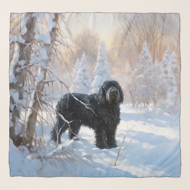 Black Russian Terrier Let It Snow Christmas  Scarf (Front)