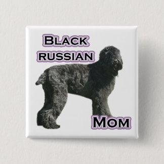 Black Russian Terrier Mom 4 - Button