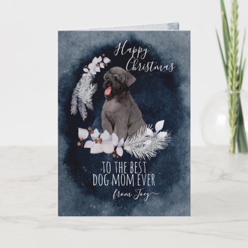 Black Russian Terrier Mom Christmas Holiday Card