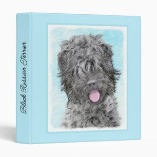 Black Russian Terrier Painting - Cute Original Dog 3 Ring Binder