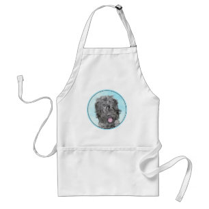 Black Russian Terrier Painting - Cute Original Dog Adult Apron
