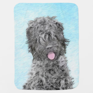 Black Russian Terrier Painting - Cute Original Dog Baby Blanket