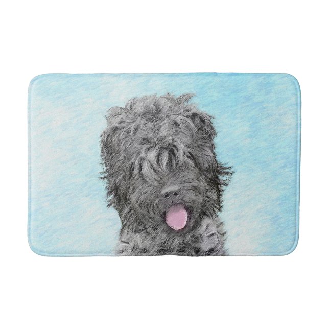 Black Russian Terrier Painting - Cute Original Dog Bath Mat (Front)