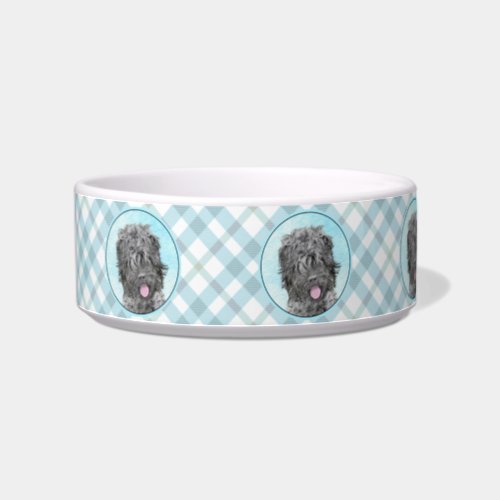 Black Russian Terrier Painting _ Cute Original Dog Bowl